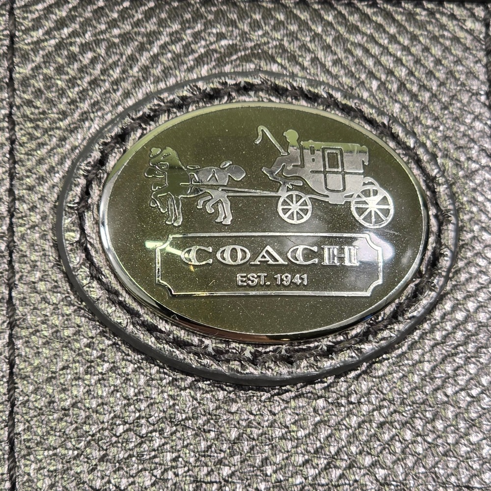 Coach Signature Crossbody File Bag Grey Silver Metallic Adjustable Strap 43976 - Picture 2 of 13